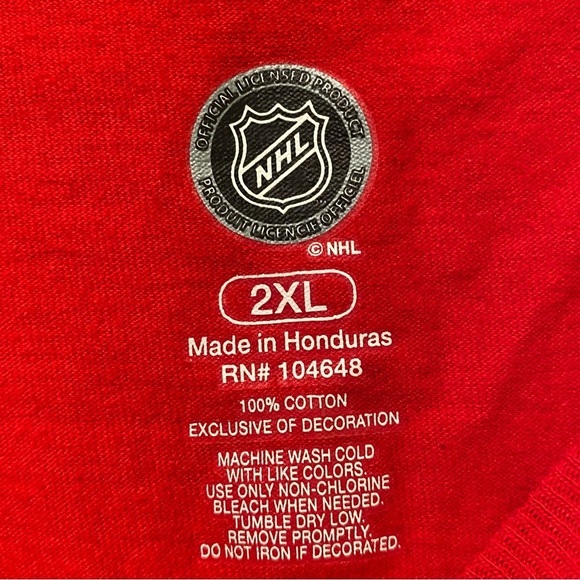 Detroit Red Wings Shirt Mens Size 2XL Long Sleeve Red Pull Over Cotton - Picture 3 of 8
